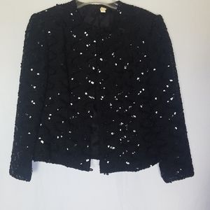 Black Sequin Blazer Jacket SZ M